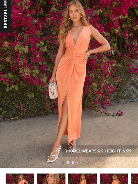 Vici Dresses & Skirts - Vici Sleeveless Twist-Front Coral-Orange Maxi Dress